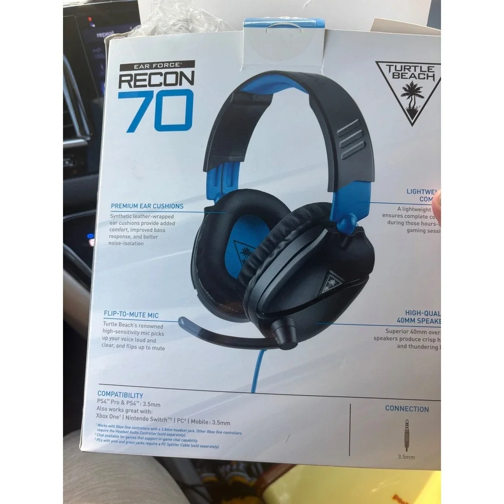 Turtle Beach Ear Force Recon 70 Wired Gaming Headset PS4 PS5 Xbox PC Blue Black